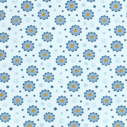 Baumwolljersey Peace Blumen - hellblau