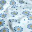Baumwolljersey Peace Blumen - hellblau