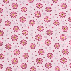 Baumwolljersey Peace Blumen - hellpink