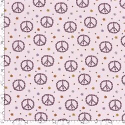 Baumwolljersey Blüten-Peace - hellpink