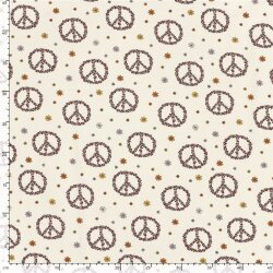 Baumwolljersey Blüten-Peace - creme