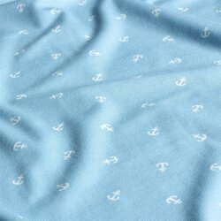 Baumwolljersey kleine Anker - dunkeleisblau