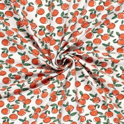 Baumwolljersey Orangen - weiss