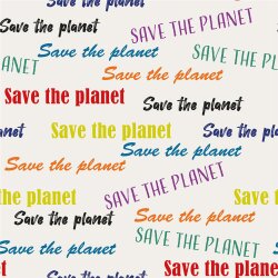 French Terry Save the planet - weiß