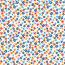 Baumwollpopeline kleine blaue Blumen - altweiss