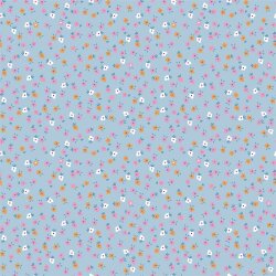 Baumwollpopeline kleine Blümchen - babyblau