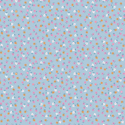 Baumwollpopeline kleine Blümchen - babyblau