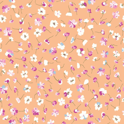 Baumwollpopeline schöne Blüten - softlachs