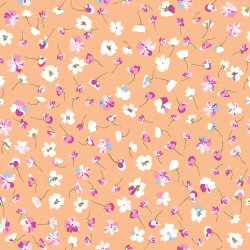 Baumwollpopeline schöne Blüten - softlachs