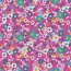 Baumwollpopeline bunte Blumen - pink