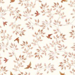 Baumwolljersey Digital Organic Vögel und Zweige -...