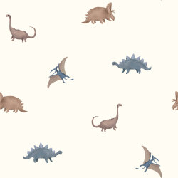 Baumwolljersey Digital Organic Dinosaurier - wollweiss