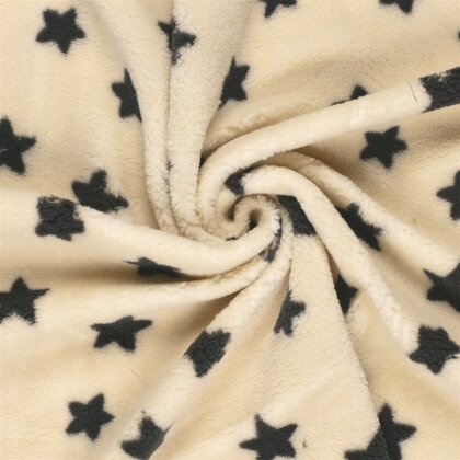 Sherpa Fleece Sterne - hellbeige