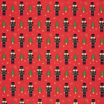French Terry  Nussknacker - rot