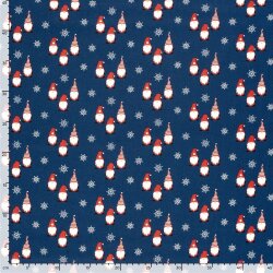 Baumwollpopeline Weihnachtsgnome - dunkelblau