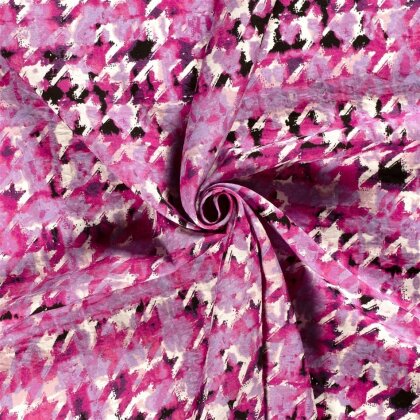 Viskose Nylon Mix light Köper Hahnentritt - pink