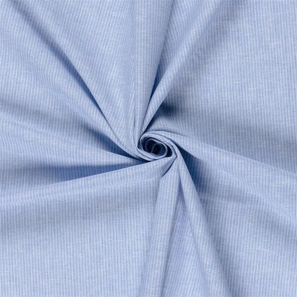 Leinen Chambray Mini Streifen Melange - babyblau
