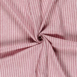 Leinen Chambray Streifen Melange - dunkelrot