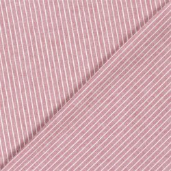 Leinen Chambray Streifen Melange - dunkelrot