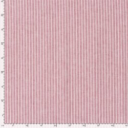Leinen Chambray Streifen Melange - dunkelrot