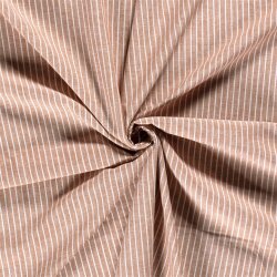 Leinen Chambray Streifen Melange - ziegelrot