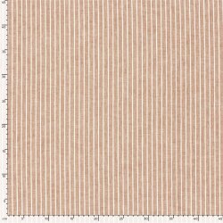 Leinen Chambray Streifen Melange - ziegelrot