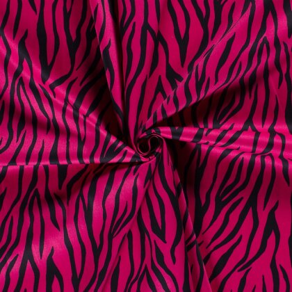 Baumwollsatin Zebrastreifen - dunkelpink