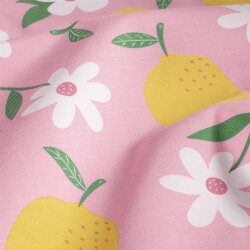 Baumwolljersey Zitronen - hellpink