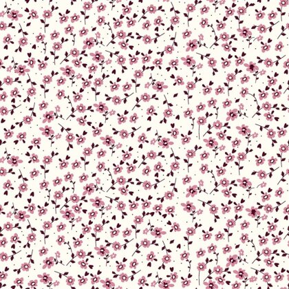 Baumwollflanell Mini Blümchen - creme