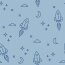 Baumwollflanell kleine Raketen - babyblau