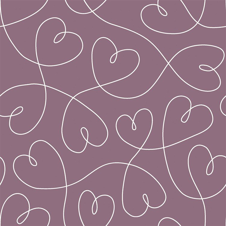 Baumwollflanell verbundene Herzen - mauve
