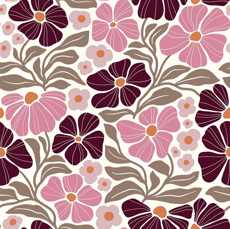 Feincord Blumenkunst - creme