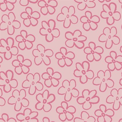 Feincord Blütenzeichnung - rosa