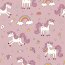 French Terry Digital Regenbogen Einhorn - altrosa