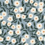 French Terry Digital Blumenranken - eisblau