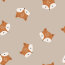 French Terry Digital süße Fuchsköpfe - hellbeige