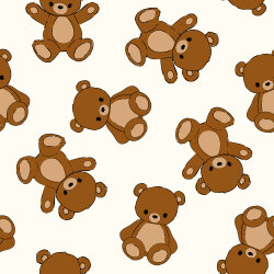 French Terry Digital Teddybären - wollweiß