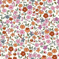 French Terry Digital kleine Blumen - wollweiß