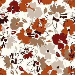 French Terry Digital Blumenkunst - wollweiß