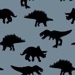 French Terry Digital Dinoschatten - schattenblau