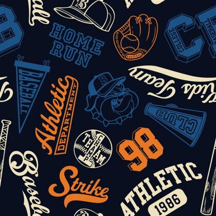 Wintersweat Digital Baseball - dunkelblau