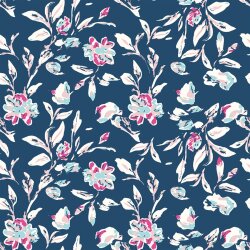 Wintersweat Digital Blumenranken - marineblau