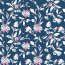 Wintersweat Digital Blumenranken - marineblau