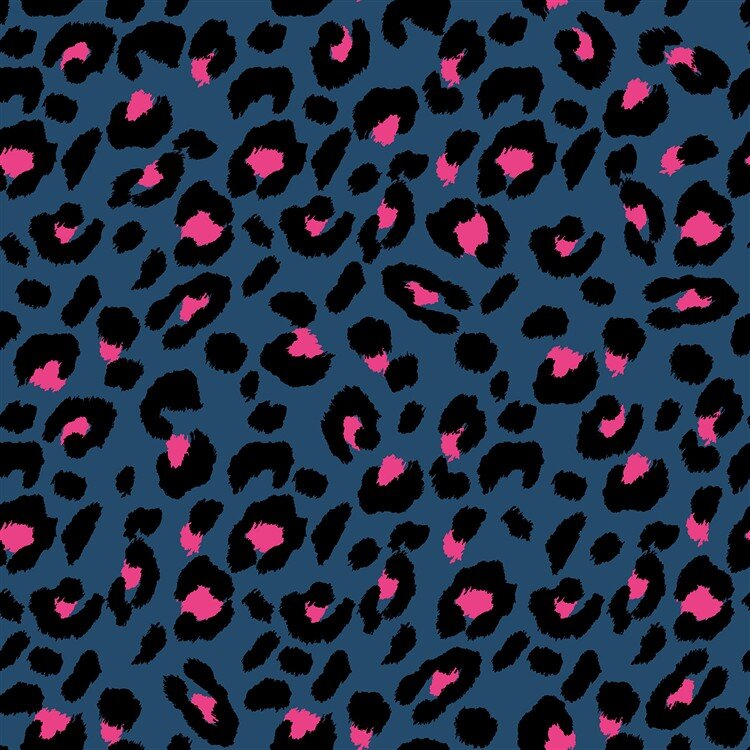 Wintersweat Digital Leotupfen - marineblau/pink - dunkelblau