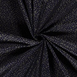 Baumwollpopeline Foliendruck wilde Punkte - dunkelblau/gold