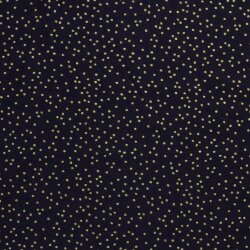 Baumwollpopeline Foliendruck wilde Punkte - dunkelblau/gold