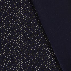 Baumwollpopeline Foliendruck wilde Punkte - dunkelblau/gold