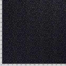 Baumwollpopeline Foliendruck wilde Punkte - dunkelblau/gold