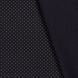 Baumwollpopeline Foliendruck Sternchen - dunkelblau/gold