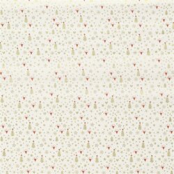 Baumwollpopeline Foliendruck Mini Weihnachten - creme/gold